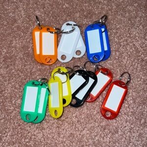 NWOT 14pc Colored Labels Replace Beflexible Durable Fliped Rollover key rings